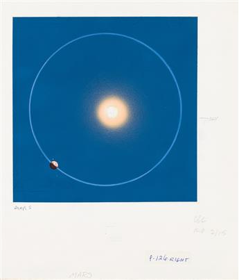DAVIS MELTZER (1930 - 2017) 4 illustrations: Earth orbit, Mercury, Mars, & Moon spread.